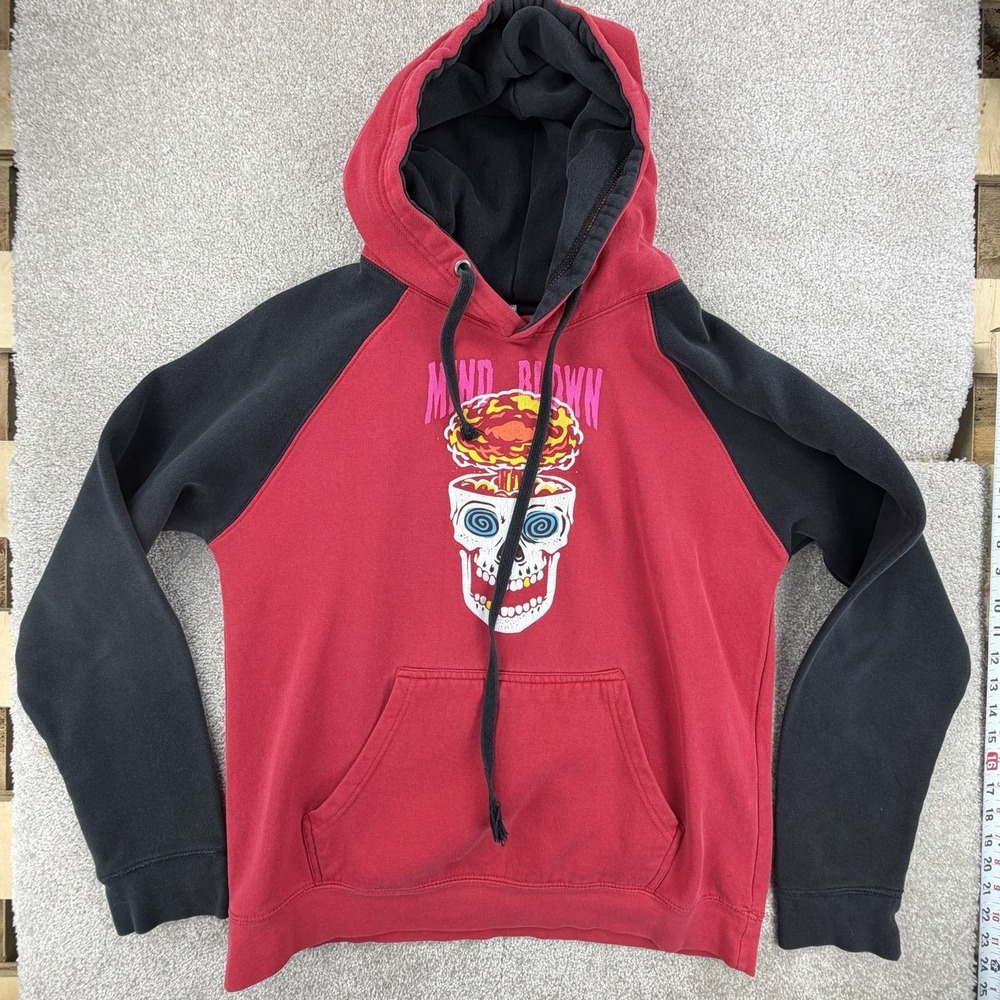Zuni Mens Mind blown‎ Skull Red Hoodie Medium